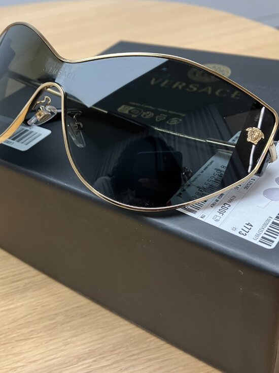 Versace Cat-Eye Wrap Futuristic Sunglasses